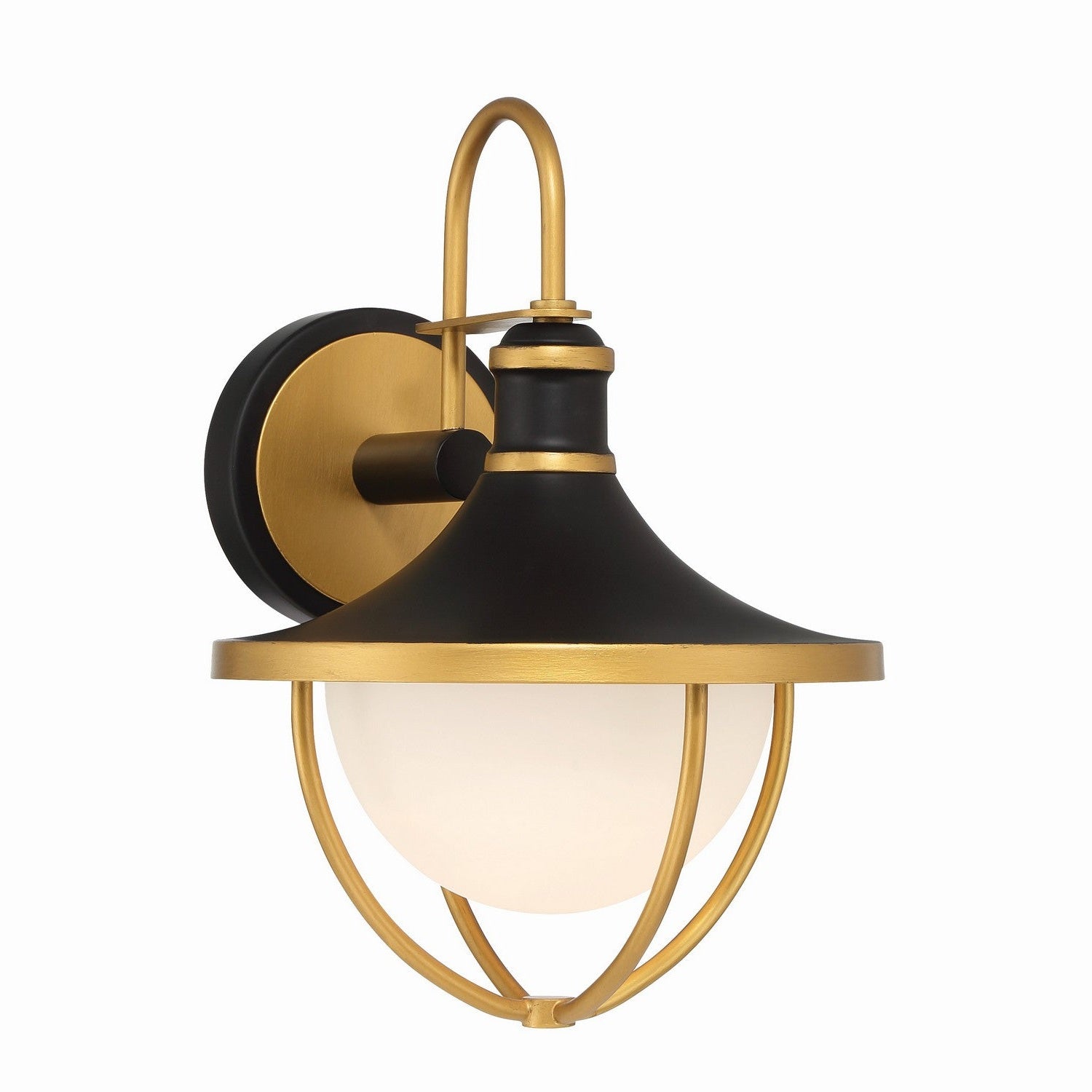 Crystorama - ATL-701-MK-TG - One Light Outdoor Wall Sconce - Atlas - Matte Black + Textured Gold