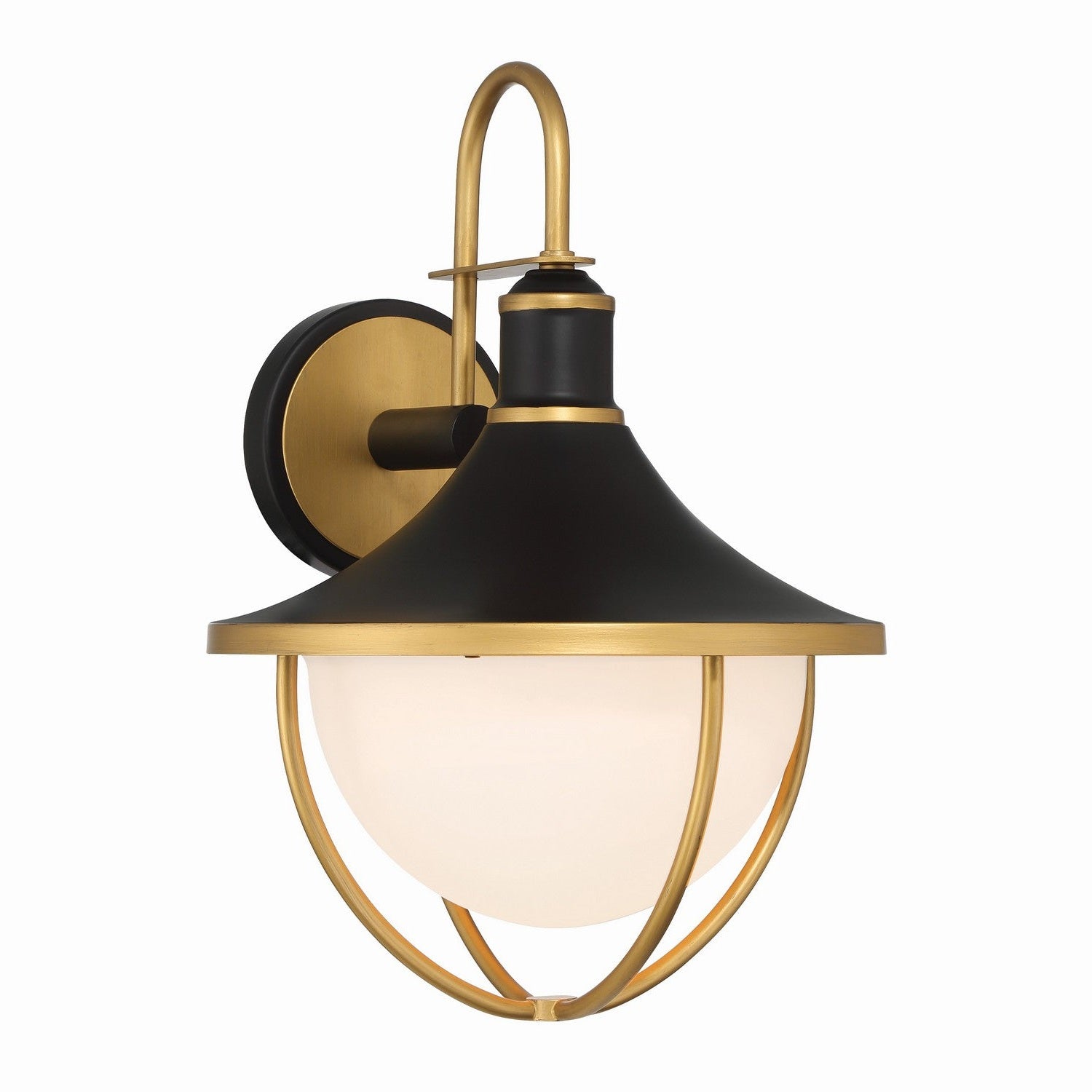 Crystorama - ATL-702-MK-TG - One Light Outdoor Wall Sconce - Atlas - Matte Black + Textured Gold