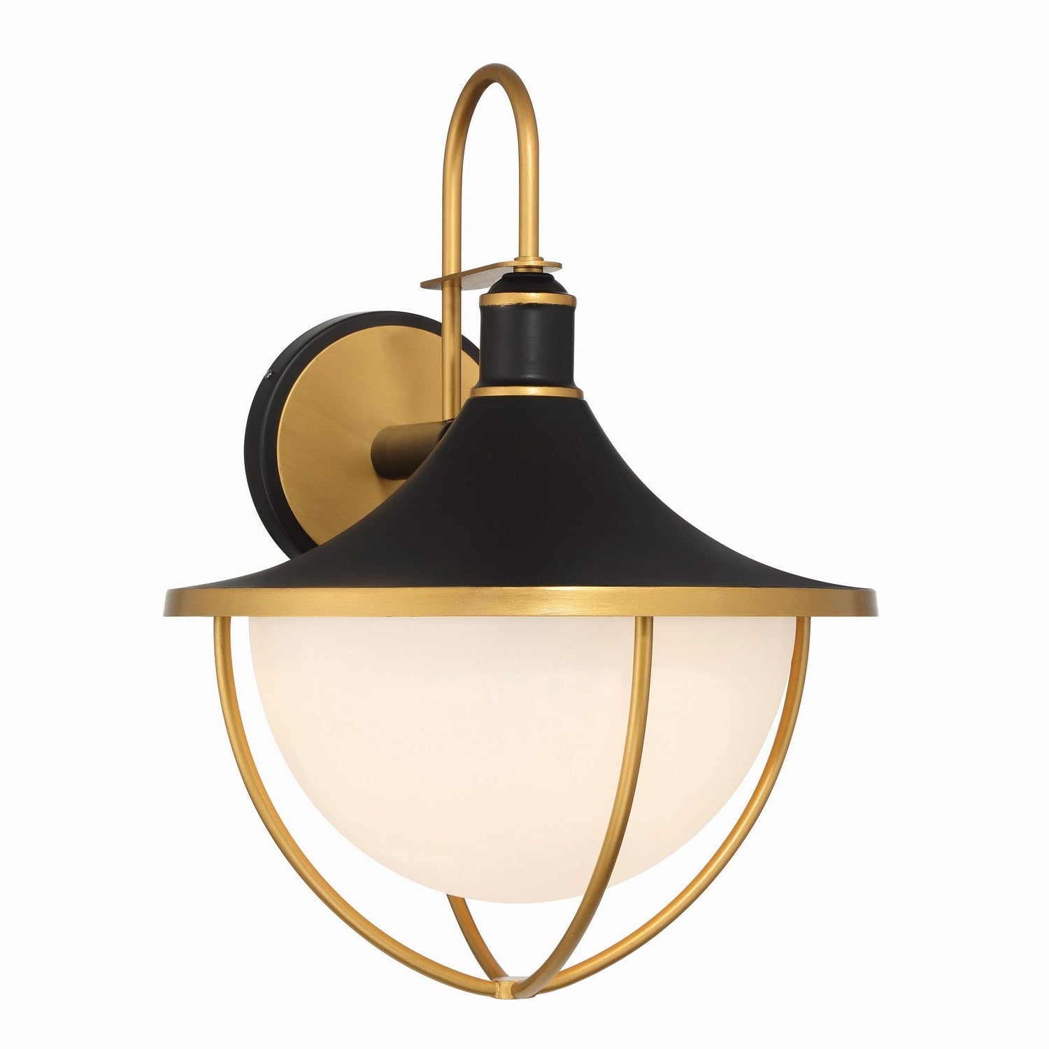 Crystorama - ATL-703-MK-TG - Three Light Outdoor Wall Sconce - Atlas - Matte Black + Textured Gold