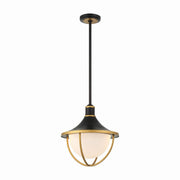 Crystorama - ATL-705-MK-TG - Three Light Outdoor Pendant - Atlas - Matte Black + Textured Gold