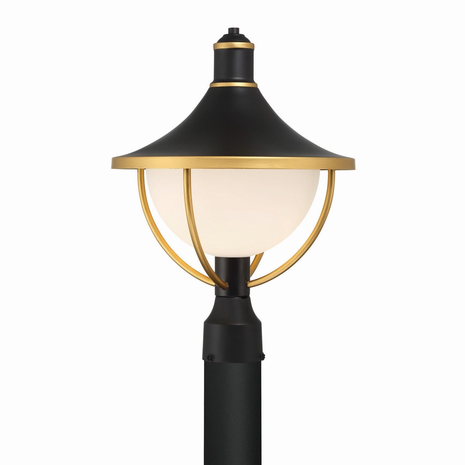 Crystorama - ATL-709-MK-TG - One Light Outdoor Post Mount - Atlas - Matte Black + Textured Gold