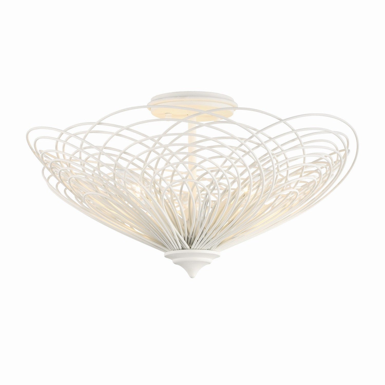 Crystorama - DOR-B7703-MT - Three Light Semi Flush Mount - Doral - Matte White