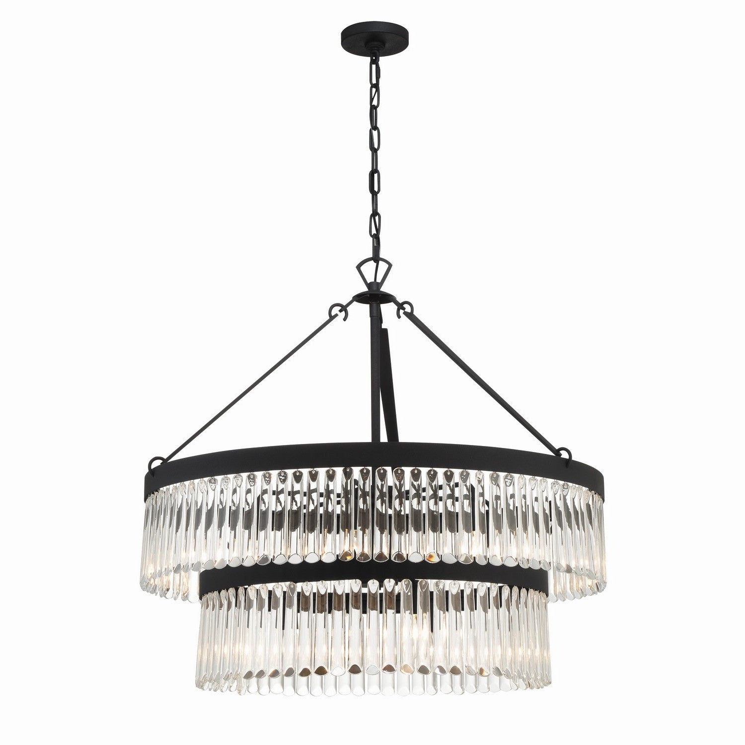 Crystorama - EMO-5408-BF - Nine Light Chandelier - Emory - Black Forged