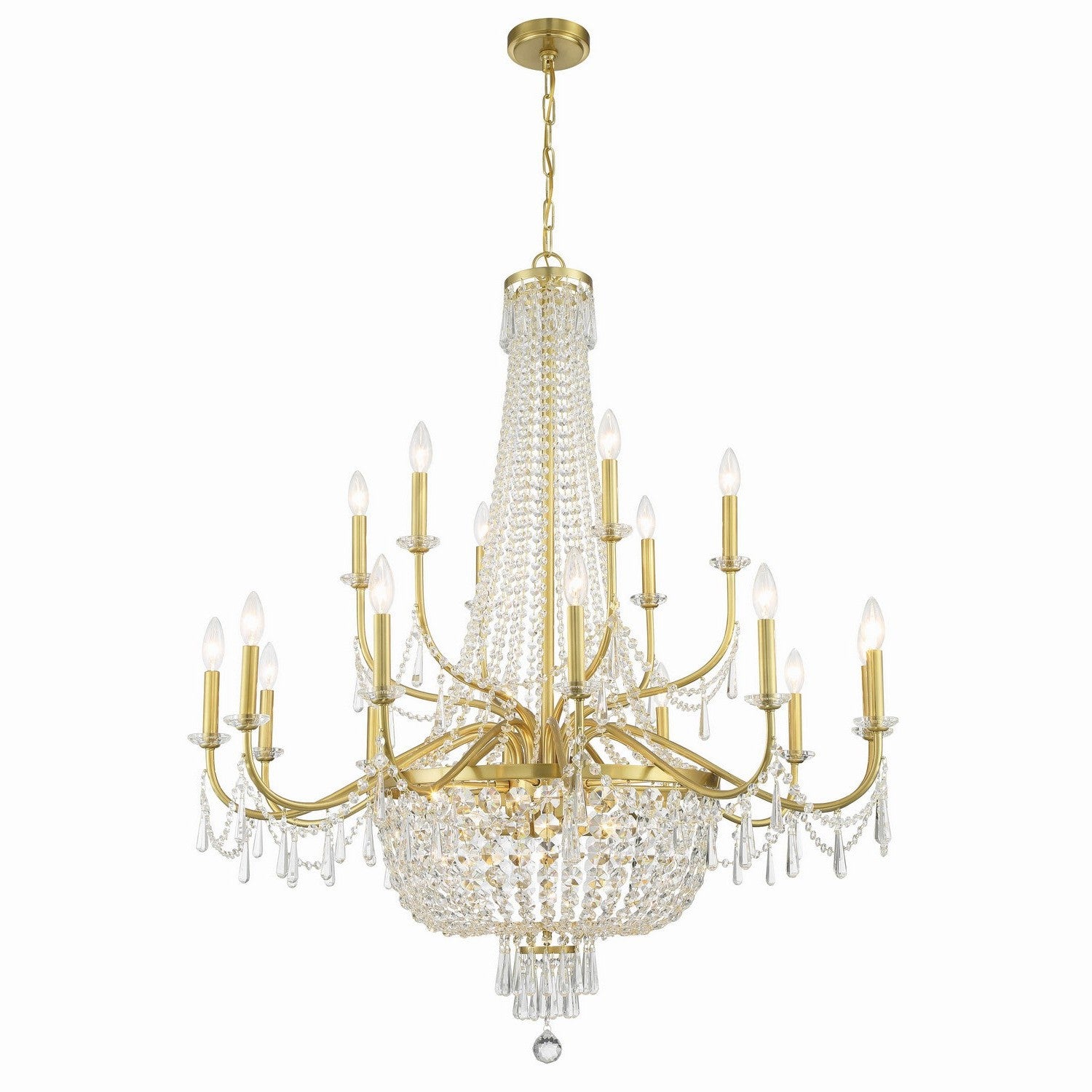 Crystorama - HWD-7722-AG - 22 Light Chandelier - Haywood - Aged Brass