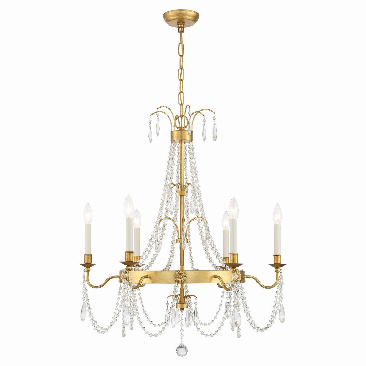Crystorama - MAI-18606-GA - Six Light Chandelier - Maizey - Antique Gold