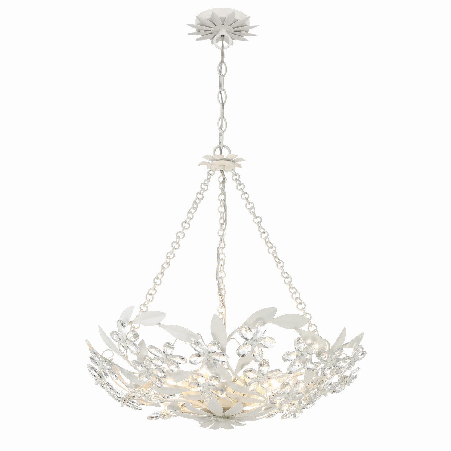 Crystorama - MSL-306-MT - Six Light Chandelier - Marselle - Matte White