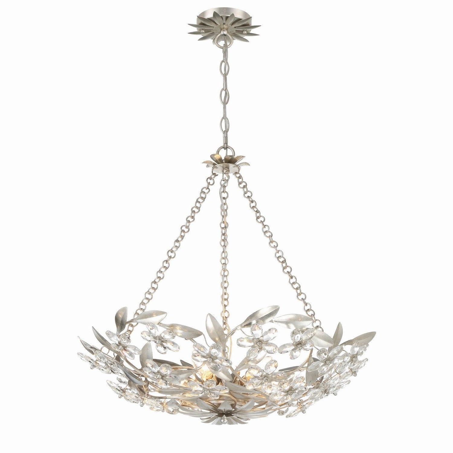 Crystorama - MSL-306-SA - Six Light Chandelier - Marselle - Antique Silver