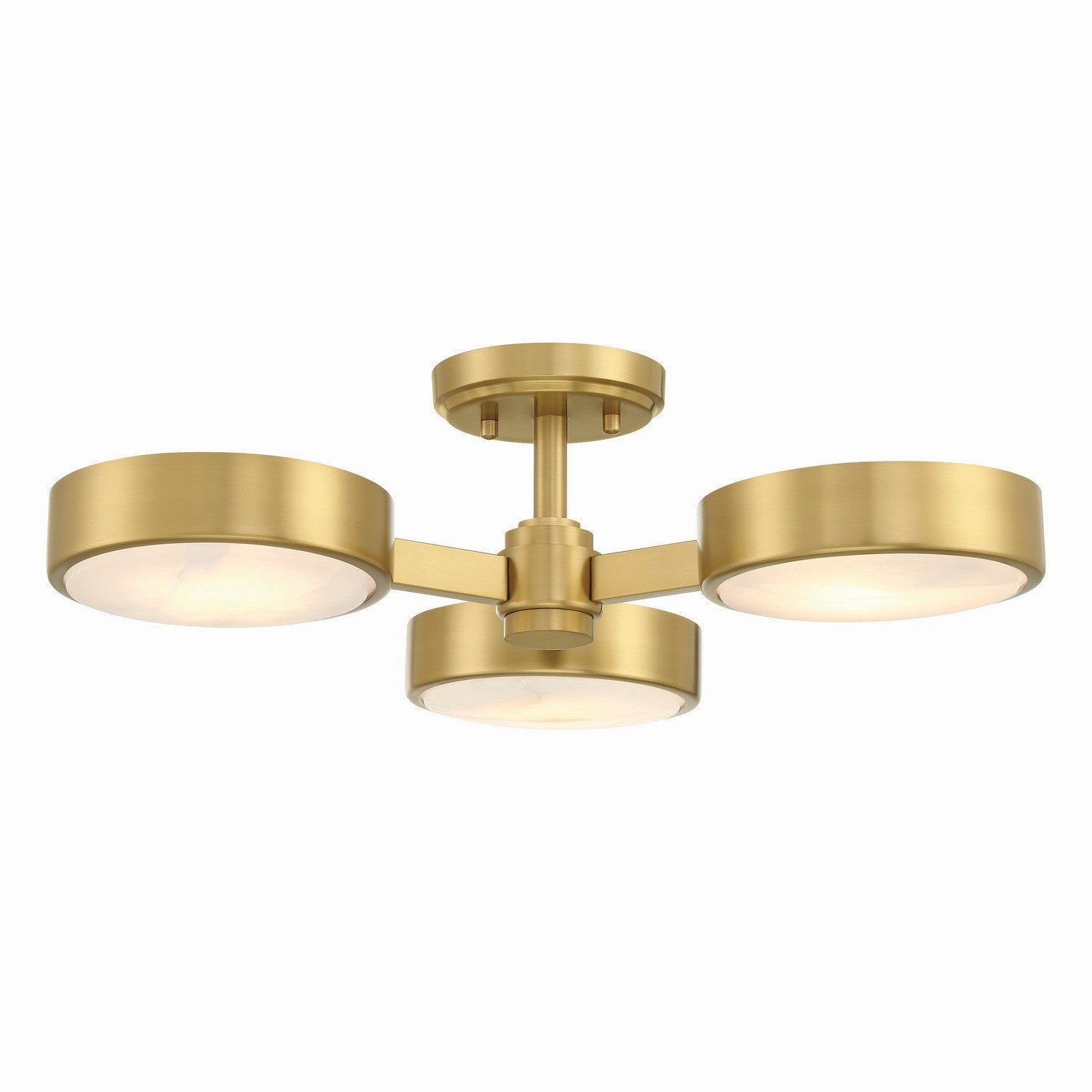 Crystorama - ORS-733-MG-ST - Three Light Semi Flush Mount - Orson - Modern Gold