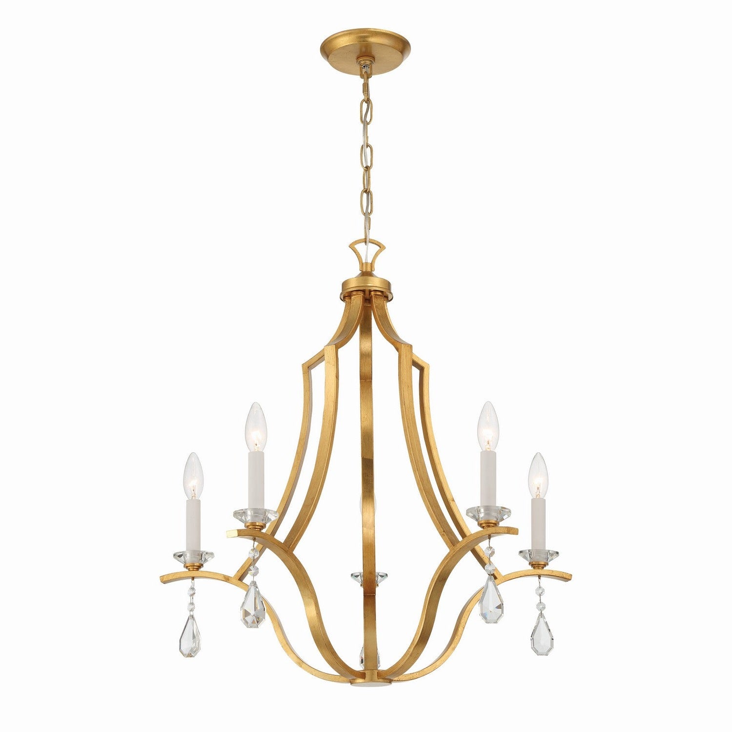 Crystorama - PER-10405-GA - Five Light Chandelier - Perry - Antique Gold