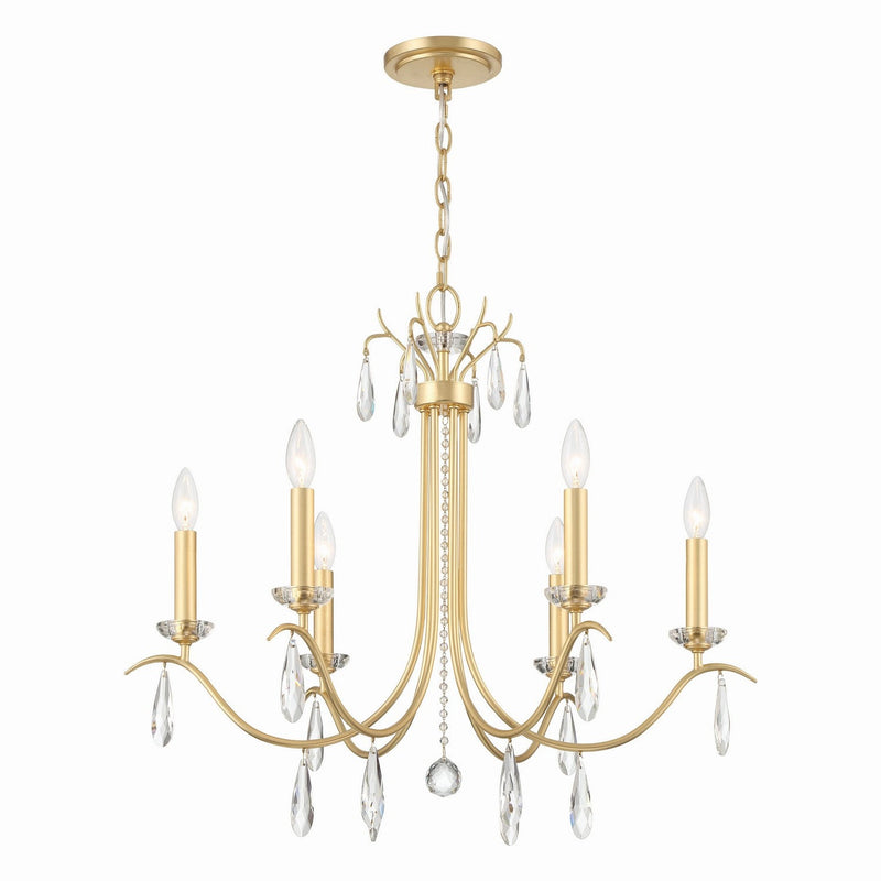 Crystorama - ROL-18816-GA - Six Light Chandelier - Rollins - Antique Gold