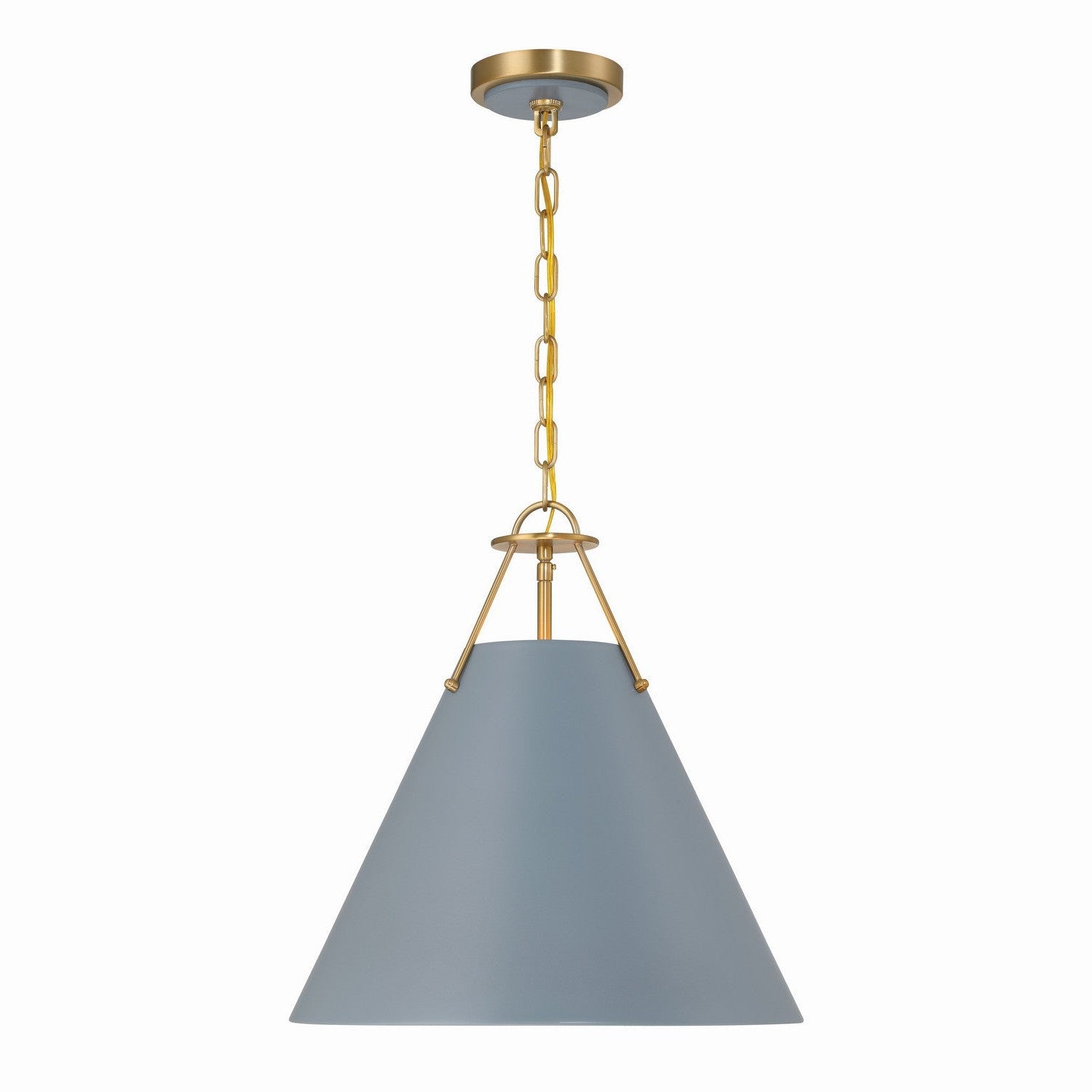 Crystorama - XAV-B8305-VG-BL - Three Light Pendant - Xavier - Vibrant Gold + Blue