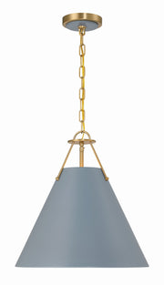 Crystorama - XAV-B8305-VG-BL - Three Light Pendant - Xavier - Vibrant Gold + Blue