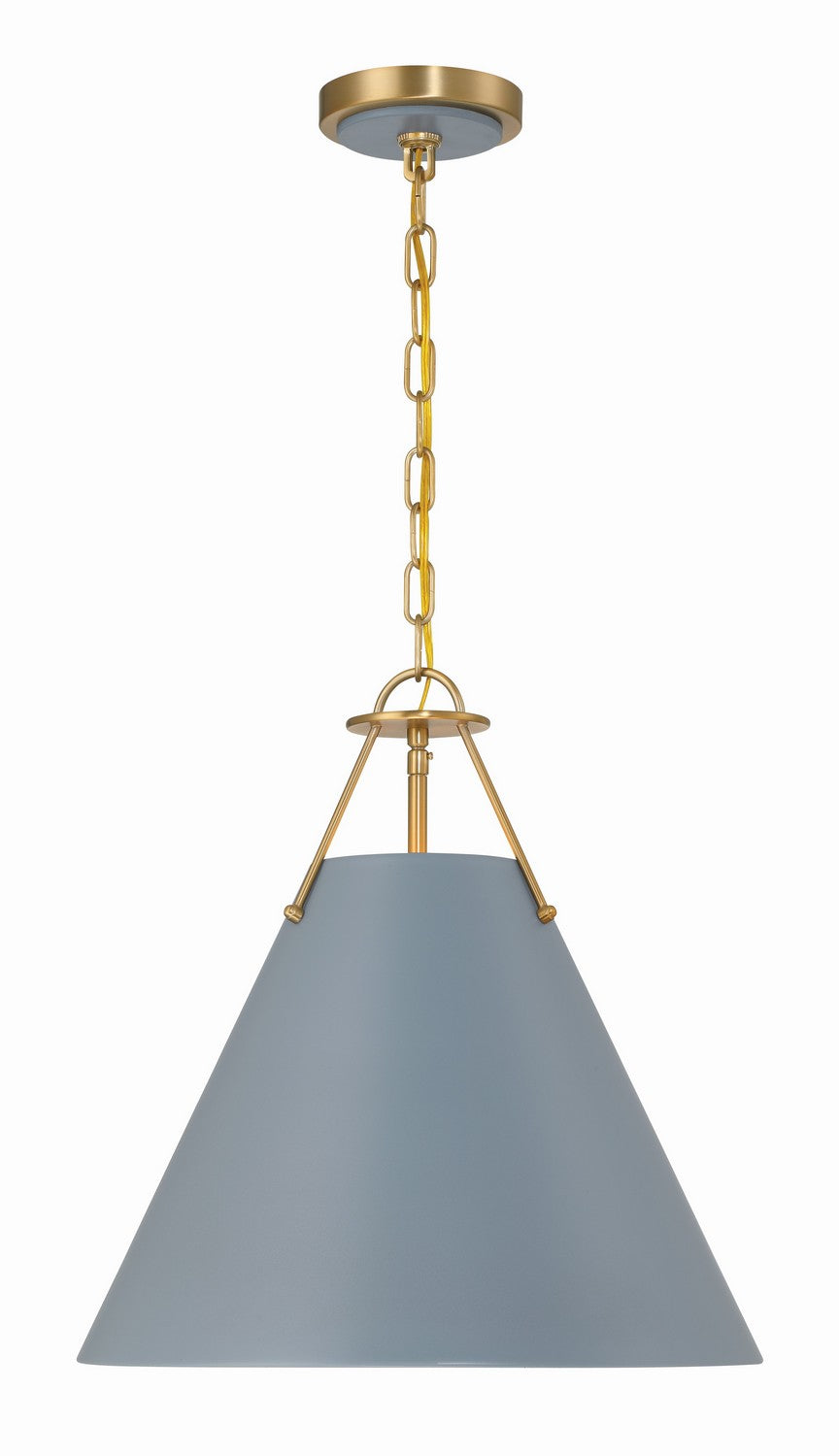 Crystorama - XAV-B8305-VG-BL - Three Light Pendant - Xavier - Vibrant Gold + Blue