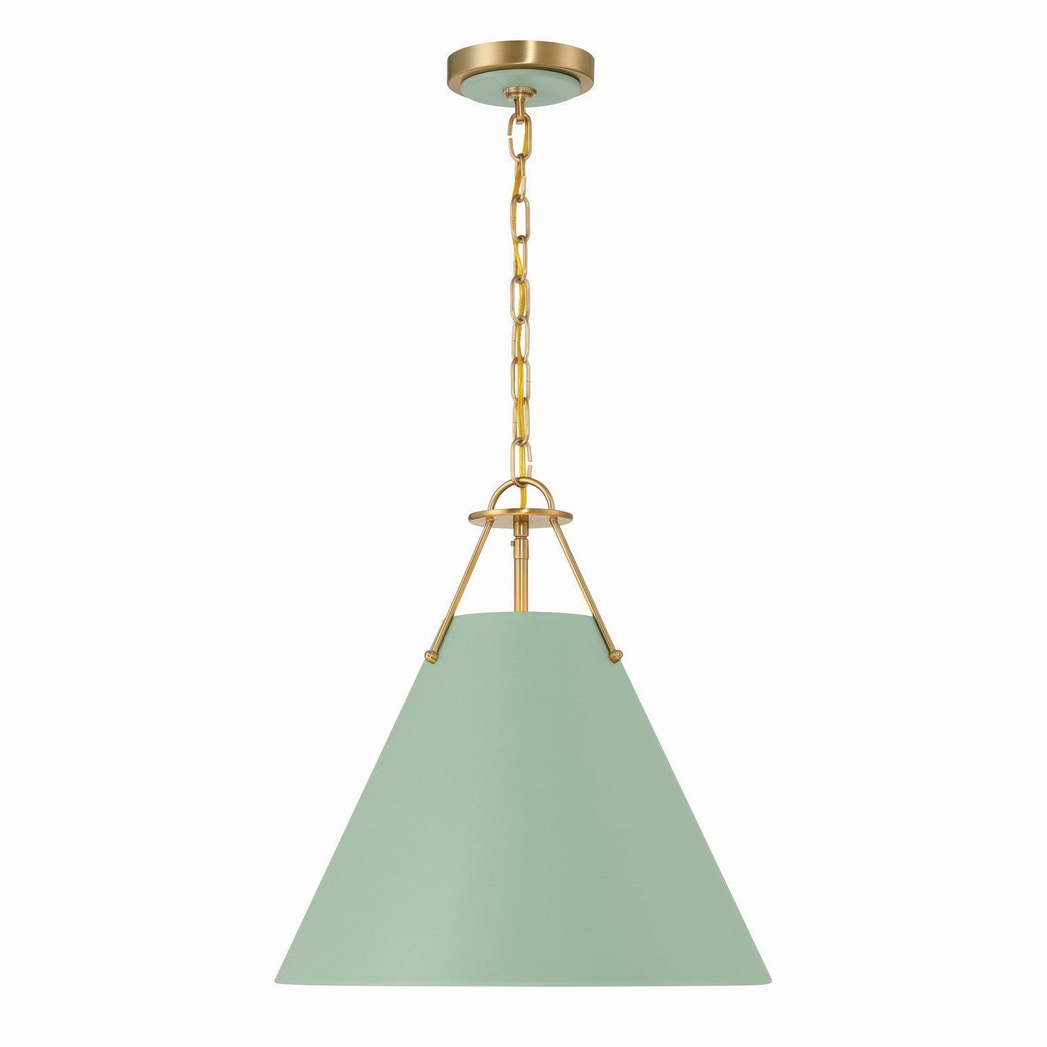 Crystorama - XAV-B8305-VG-GR - Three Light Pendant - Xavier - Vibrant Gold + Green