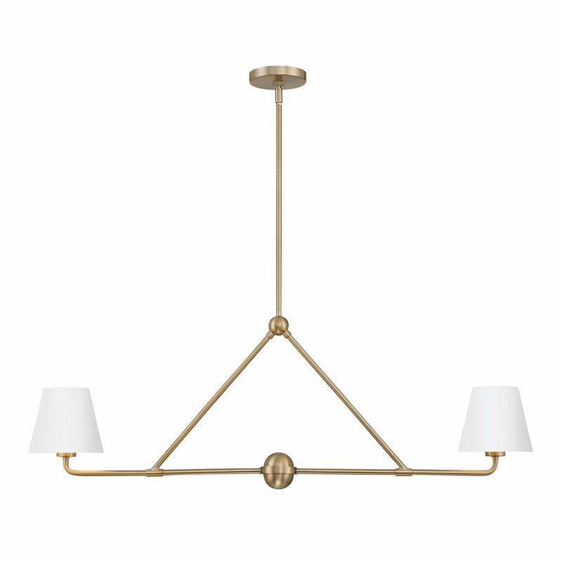Crystorama - XAV-B9302-VG-WH - Two Light Chandelier - Xavier - Vibrant Gold