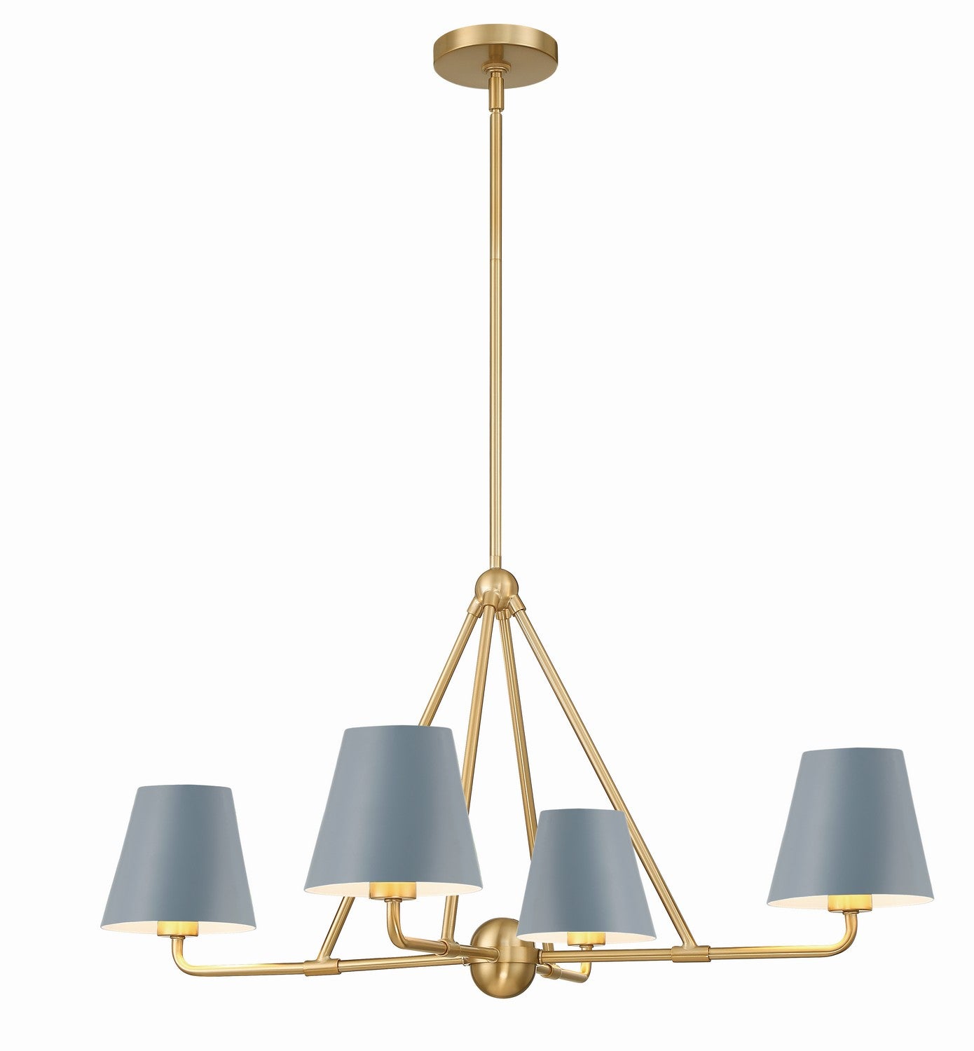 Crystorama - XAV-B9304-VG-BL - Four Light Chandelier - Xavier - Vibrant Gold