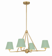 Crystorama - XAV-B9304-VG-GR - Four Light Chandelier - Xavier - Vibrant Gold