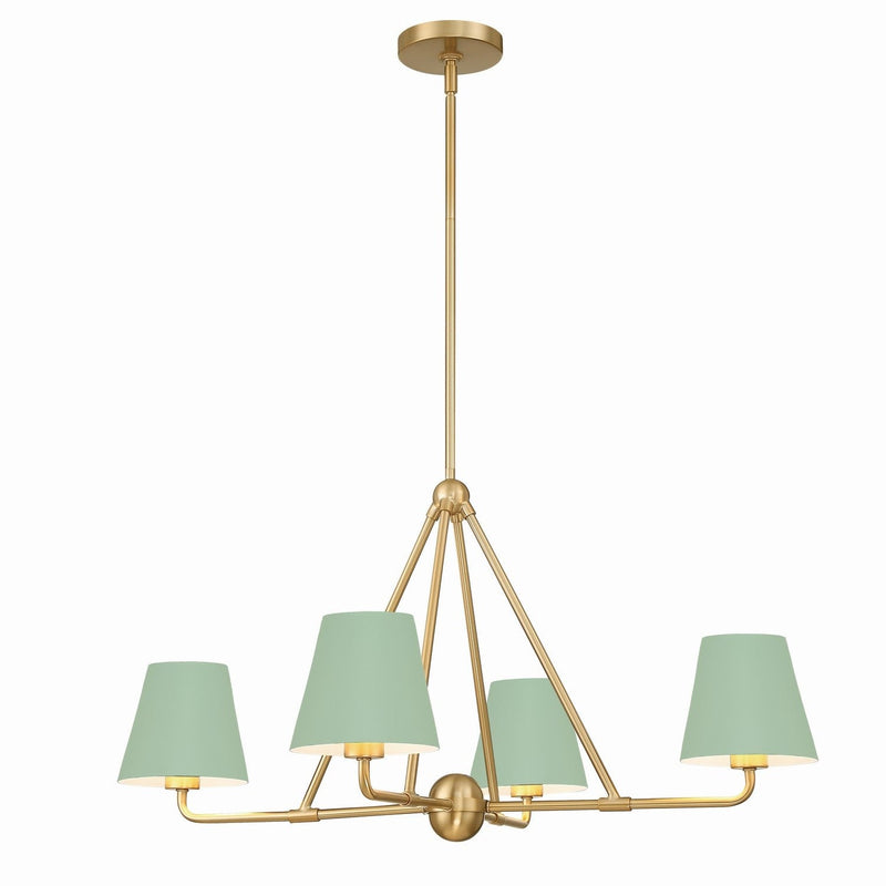 Crystorama - XAV-B9304-VG-GR - Four Light Chandelier - Xavier - Vibrant Gold