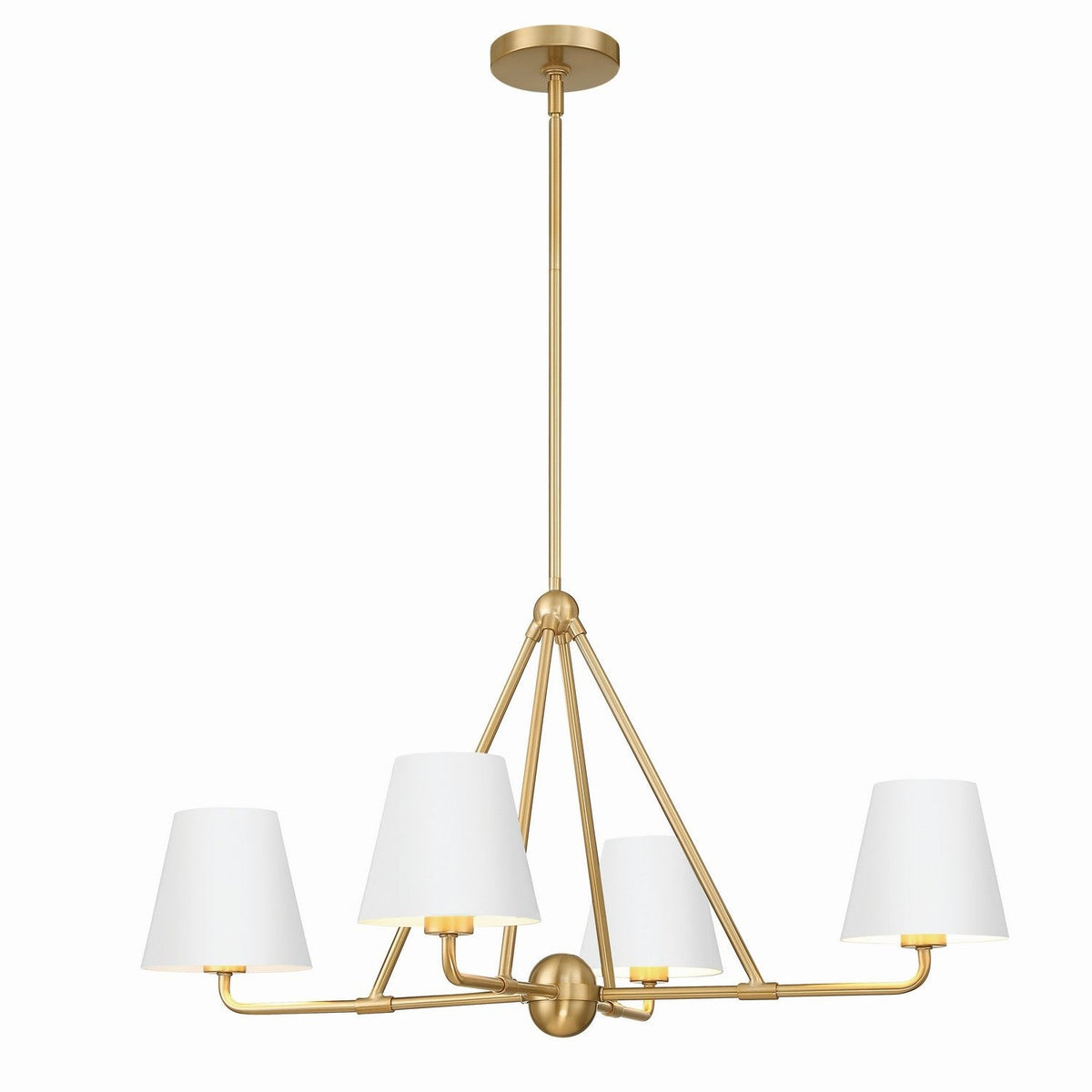 Crystorama - XAV-B9304-VG-WH - Four Light Chandelier - Xavier - Vibrant Gold