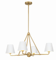 Crystorama - XAV-B9304-VG-WH - Four Light Chandelier - Xavier - Vibrant Gold