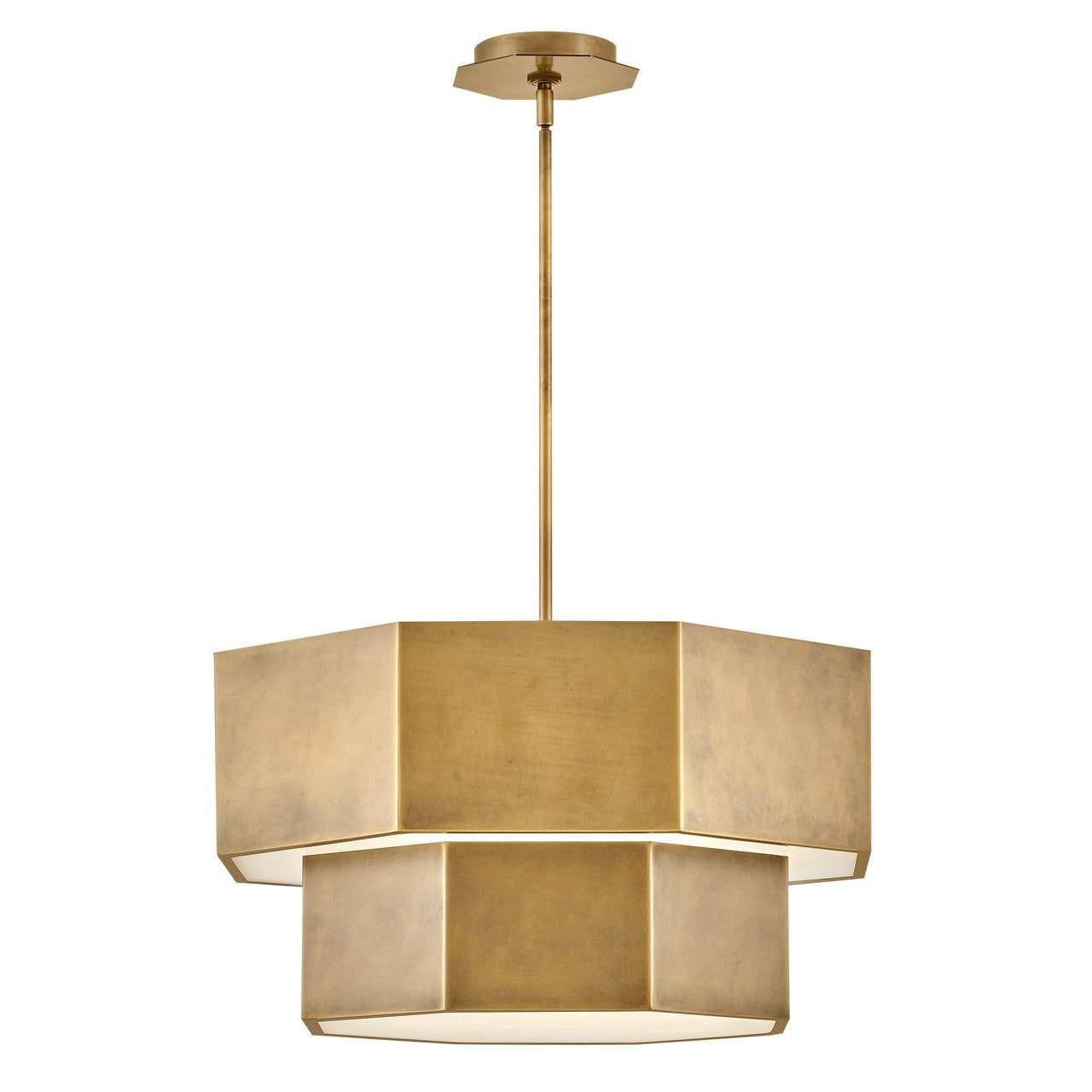 Hinkley - 46994HB - LED Convertible Chandelier - Facet - Heritage Brass