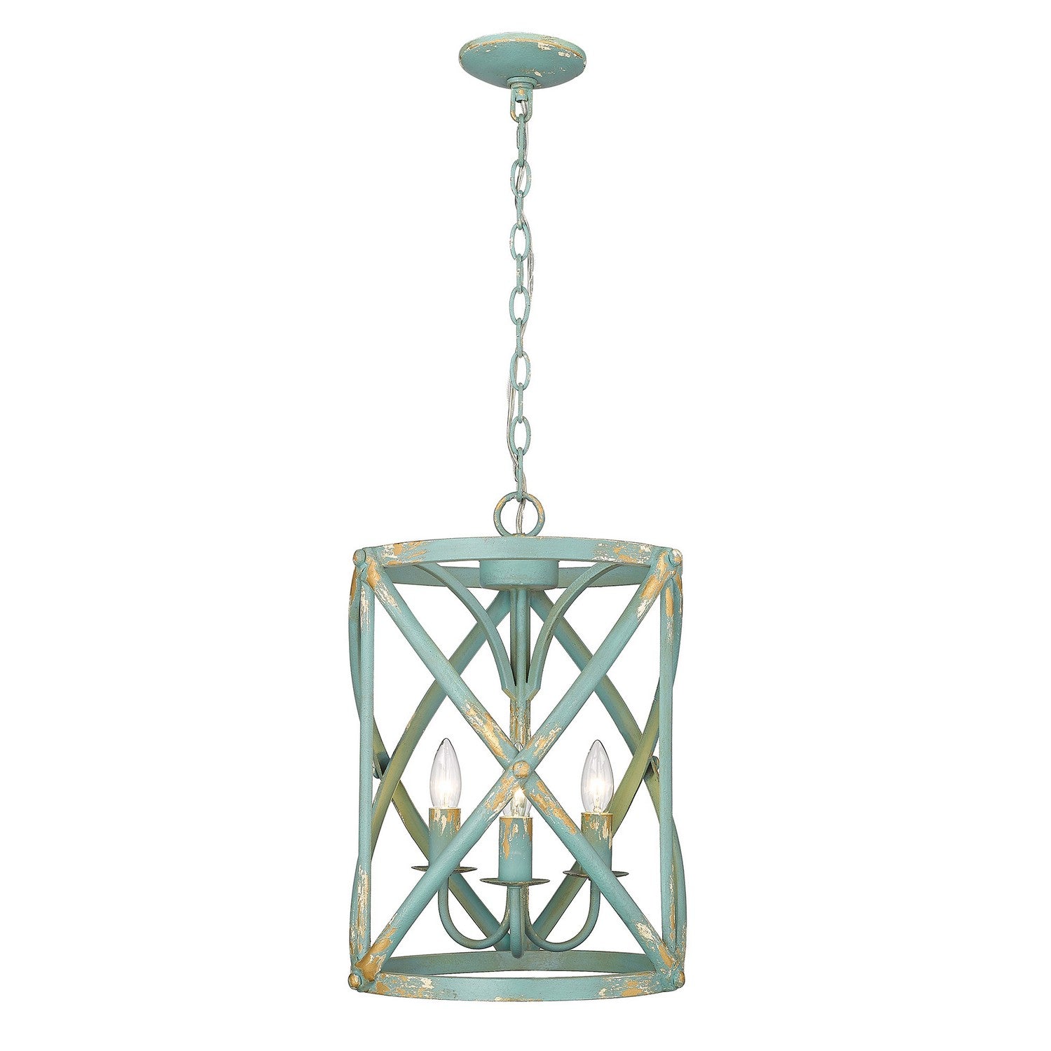 Golden - 0890-3P TEAL - Three Light Pendant - Alcott - Teal