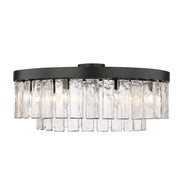 Golden - 1768-9SF BLK-HWG - Nine Light Semi-Flush Mount - Ciara - Matte Black