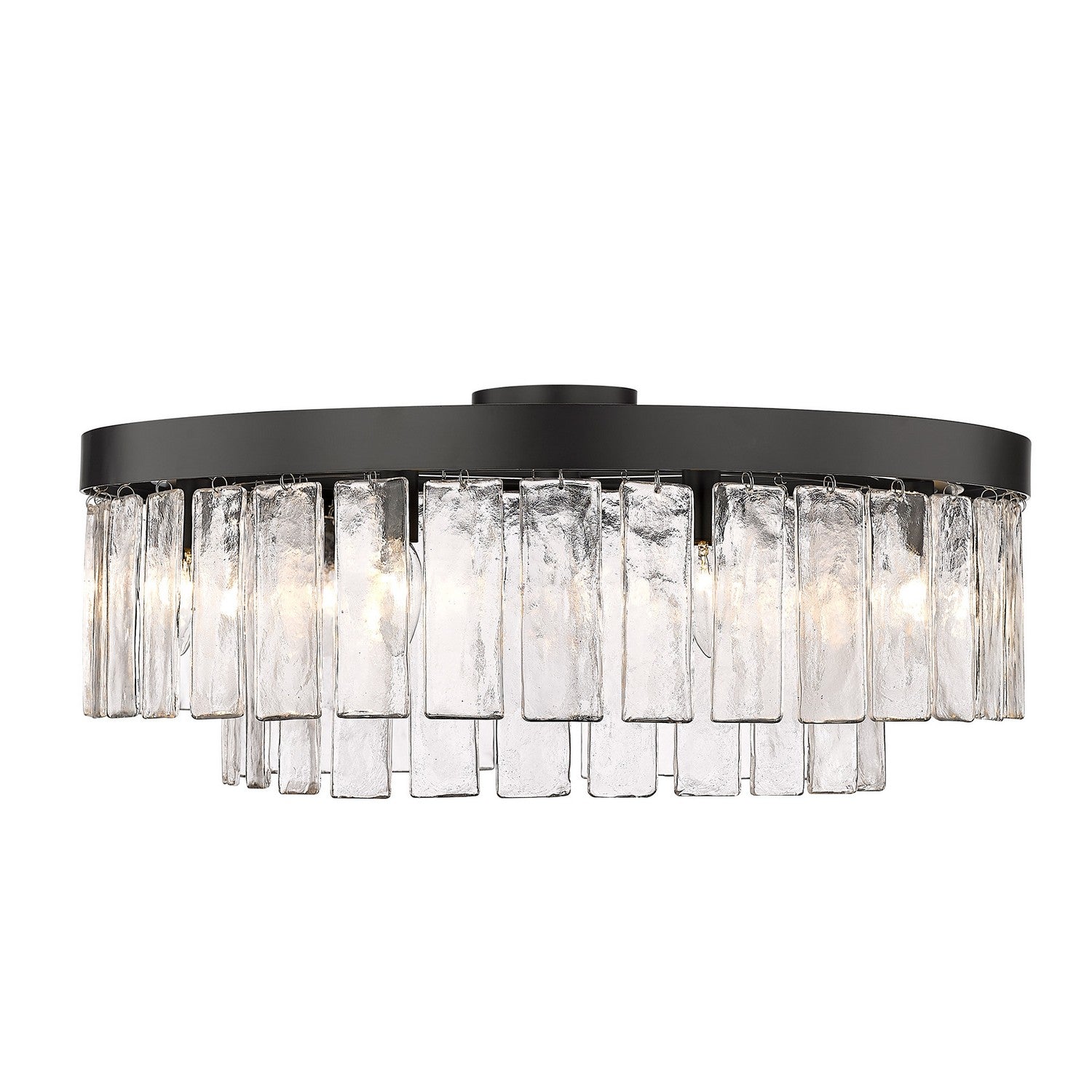 Golden - 1768-9SF BLK-HWG - Nine Light Semi-Flush Mount - Ciara - Matte Black