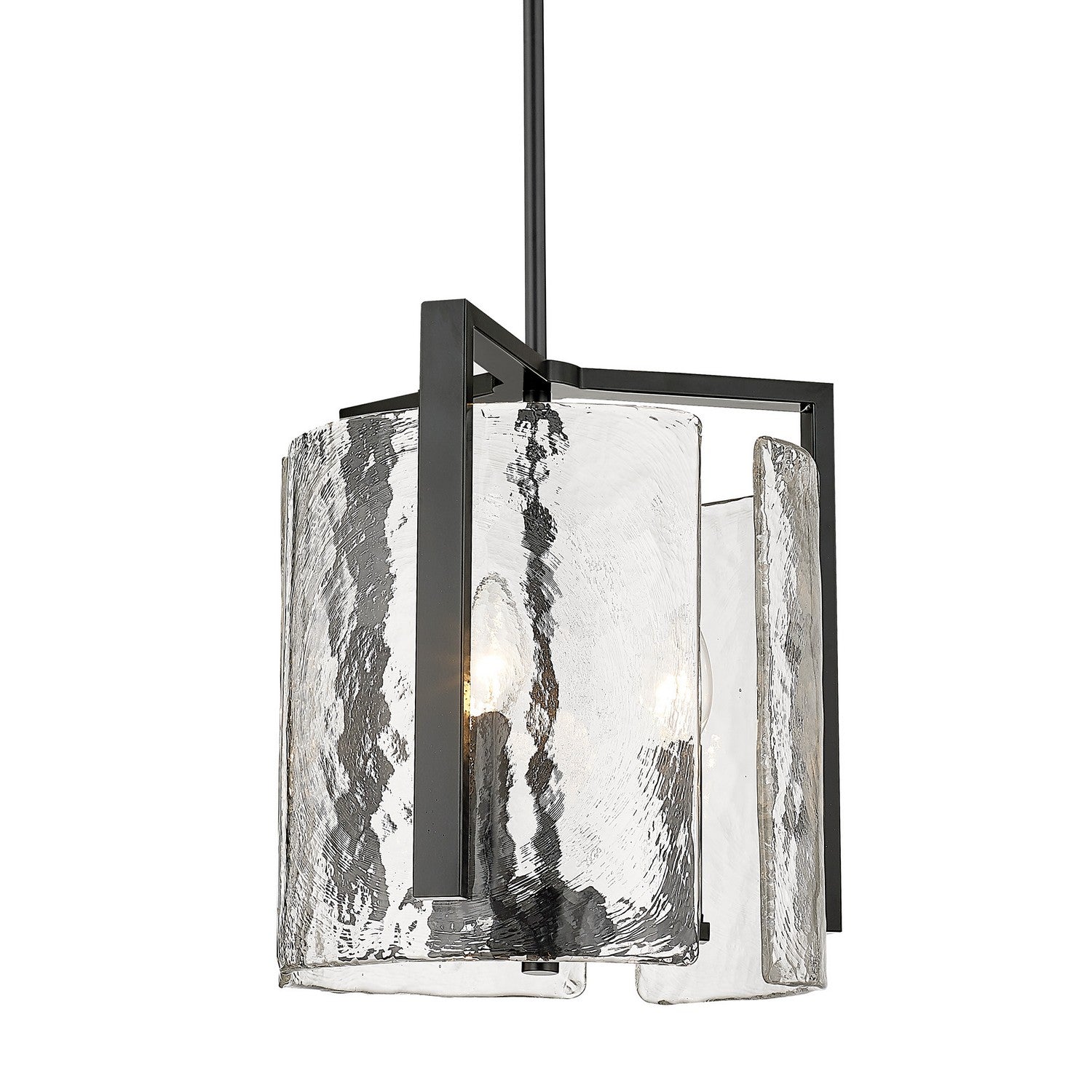 Golden - 3164-3P BLK-HWG - Three Light Pendant - Aenon - Matte Black