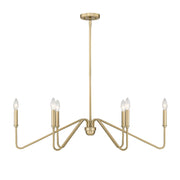 Golden - 3690-LP BCB - Six Light Linear Pendant - Kennedy - Brushed Champagne Bronze