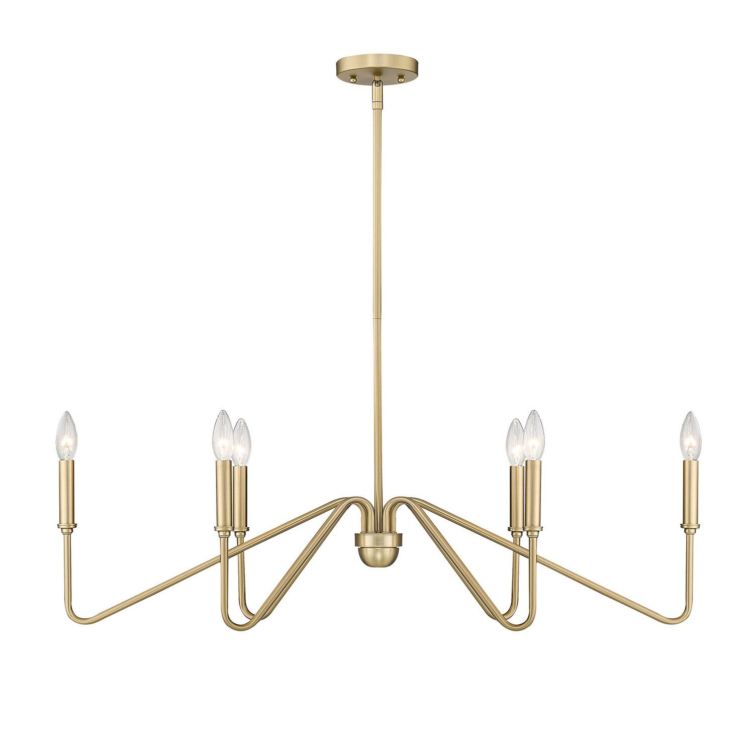 Golden - 3690-LP BCB - Six Light Linear Pendant - Kennedy - Brushed Champagne Bronze