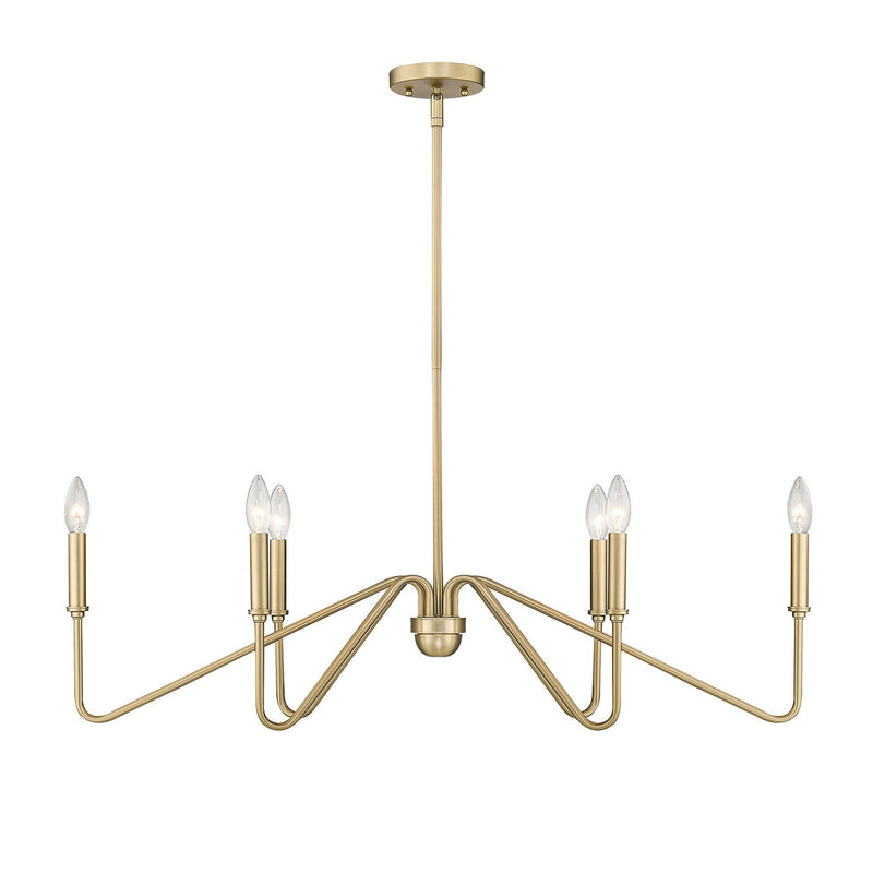 Golden - 3690-LP BCB - Six Light Linear Pendant - Kennedy - Brushed Champagne Bronze