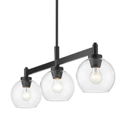 Golden - 4855-3LP BLK-CLR - Three Light Linear Pendant - Galveston - Matte Black