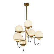 Alora - CH458632AGOP - Six Light Chandelier - Alba - Aged Gold/Opal Glass