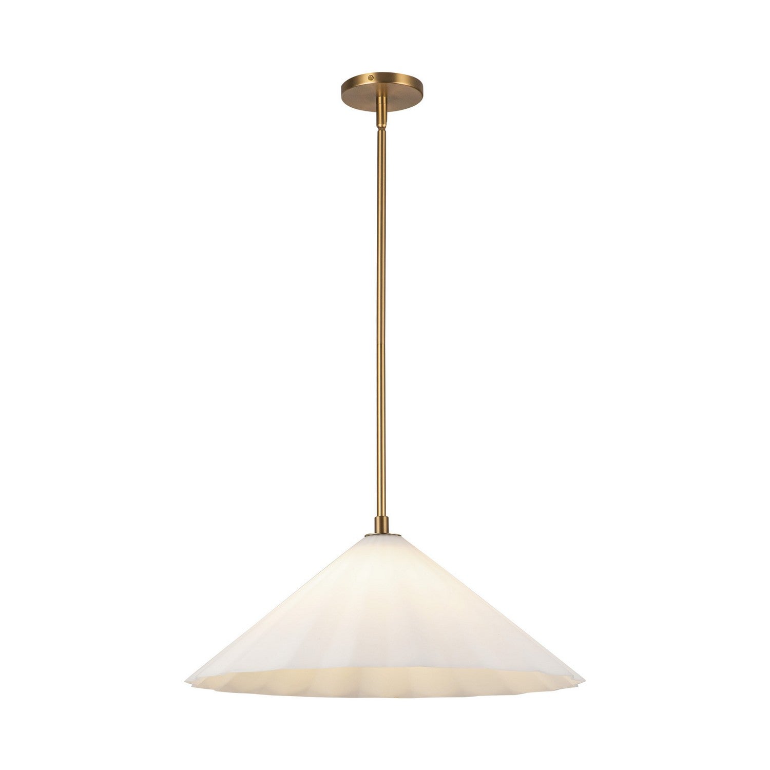 Alora - PD451820AGOP - One Light Pendant - Serena - Aged Gold/Opal Glass