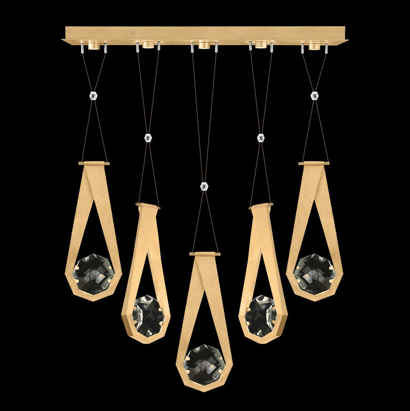 Fine Art Handcrafted Lighting - 100006-5-22222 - LED Linear Pendant - Aria - Gold