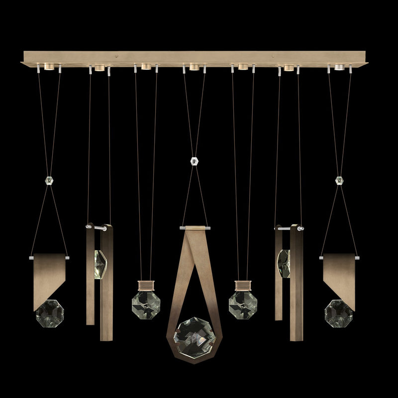 Fine Art Handcrafted Lighting - 100007-3-1123344 - LED Linear Pendant - Aria - Bronze