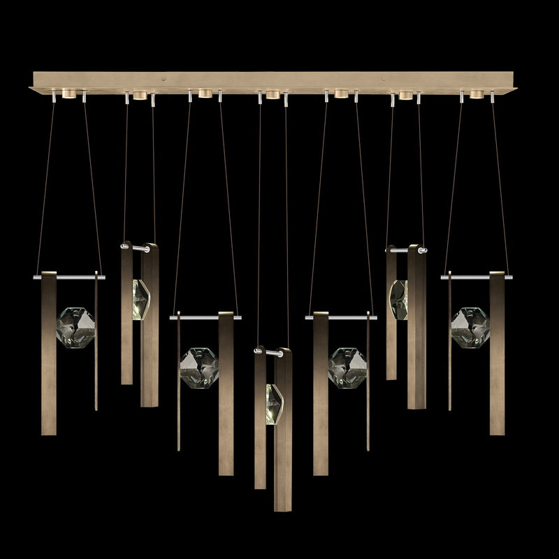 Fine Art Handcrafted Lighting - 100007-3-3333333 - LED Linear Pendant - Aria - Bronze