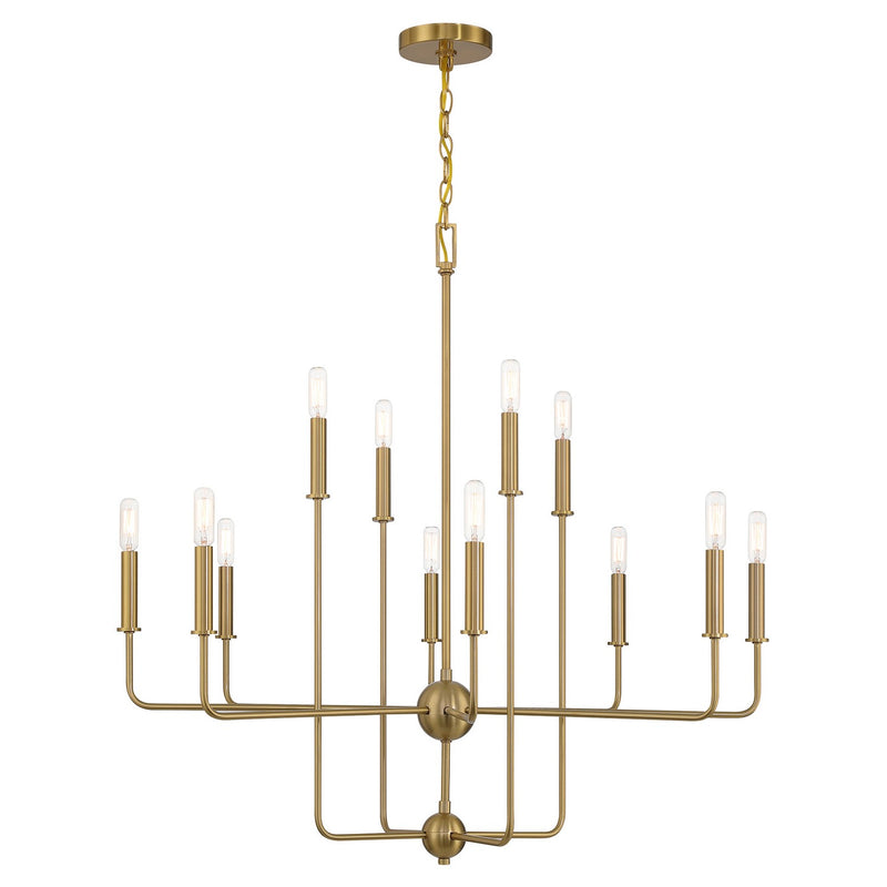 Savoy House - 1-4046-12-322 - 12 Light Chandelier - Avondale - Warm Brass