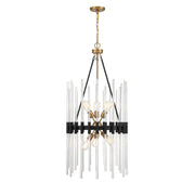 Savoy House - 3-1936-6-143 - Six Light Pendant - Santiago - Matte Black with Warm Brass