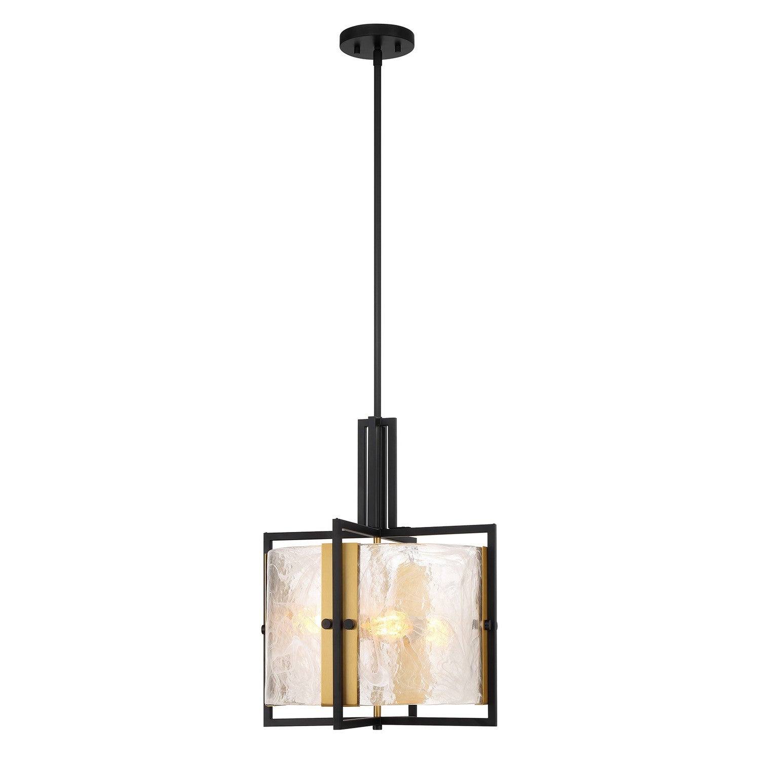 Savoy House - 7-1699-3-143 - Three Light Pendant - Hayward - Matte Black with Warm Brass