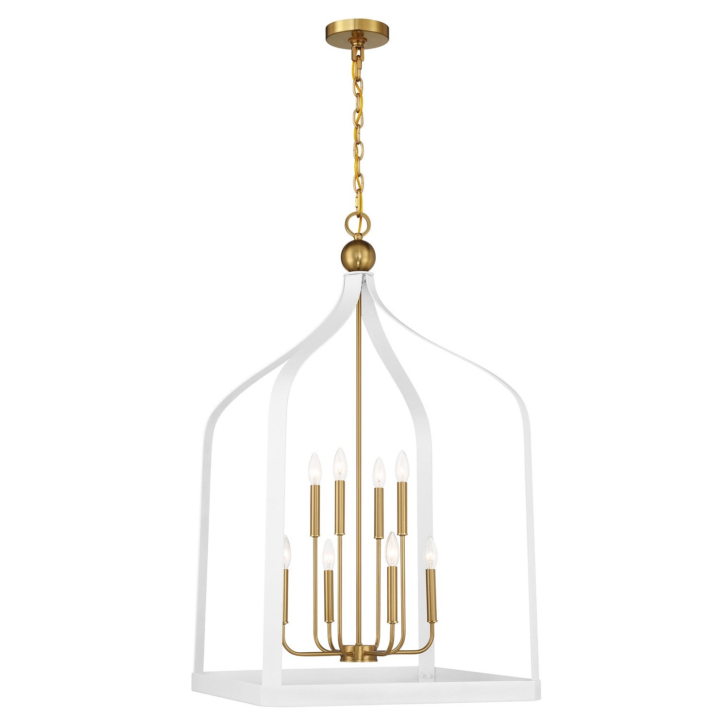 Savoy House - 7-7800-8-142 - Eight Light Pendant - Sheffield - White with Warm Brass