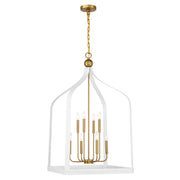 Savoy House - 7-7800-8-142 - Eight Light Pendant - Sheffield - White with Warm Brass