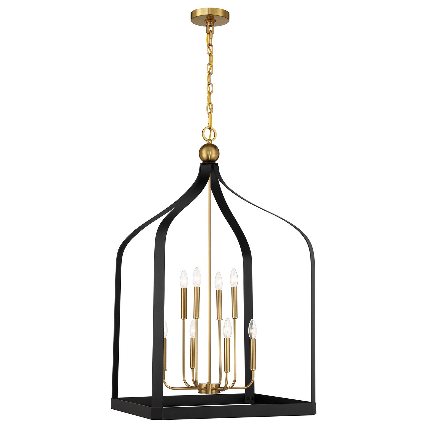 Savoy House - 7-7800-8-143 - Eight Light Pendant - Sheffield - Matte Black with Warm Brass