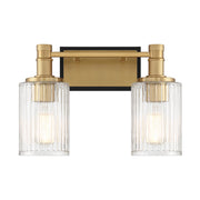 Savoy House - 8-1102-2-143 - Two Light Bathroom Vanity - Concord - Matte Black with Warm Brass
