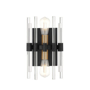 Savoy House - 9-1935-2-143 - Two Light Wall Sconce - Santiago - Matte Black with Warm Brass
