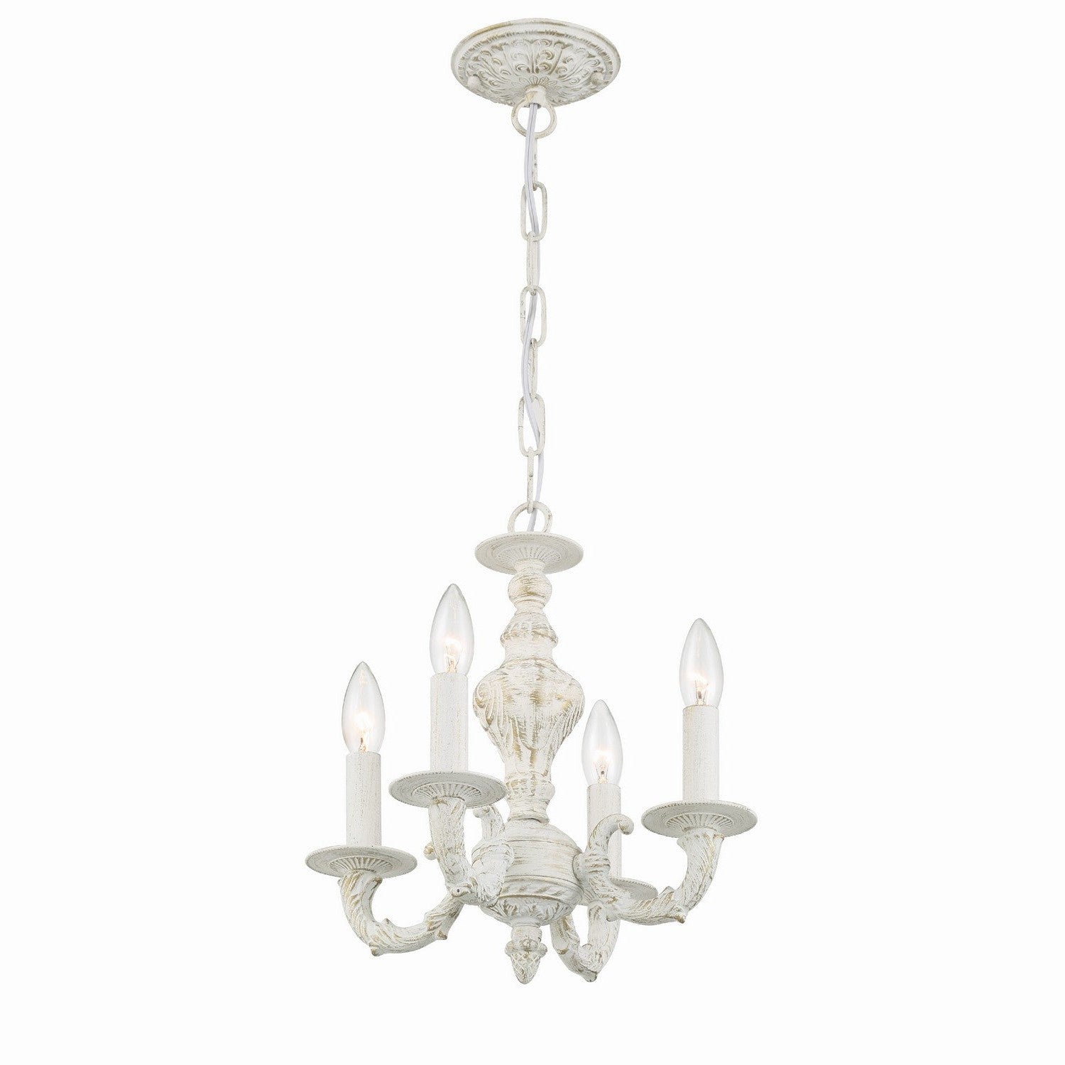 Crystorama - 5124-AW - Four Light Mini Chandelier - Paris Market - Antique White