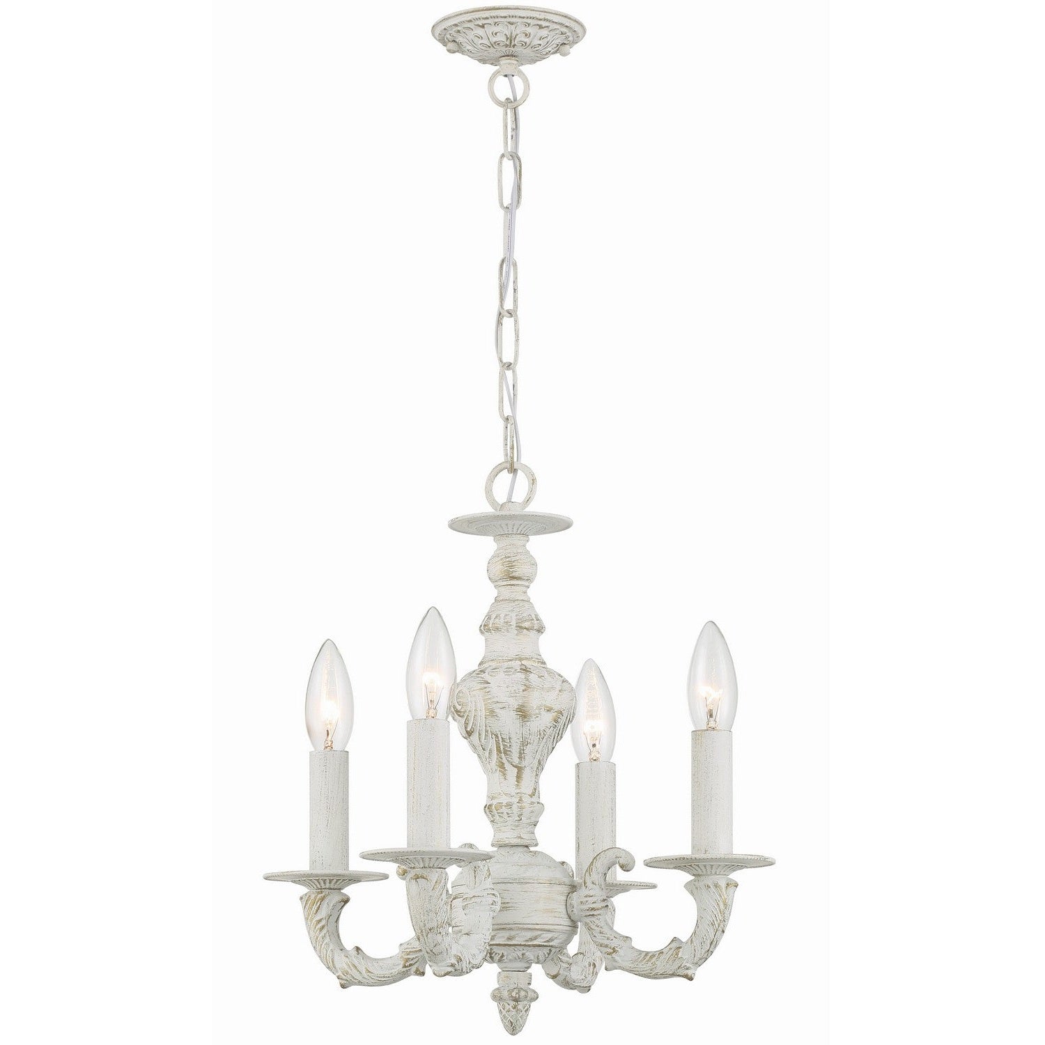 Crystorama - 5124-AW - Four Light Mini Chandelier - Paris Market - Antique White