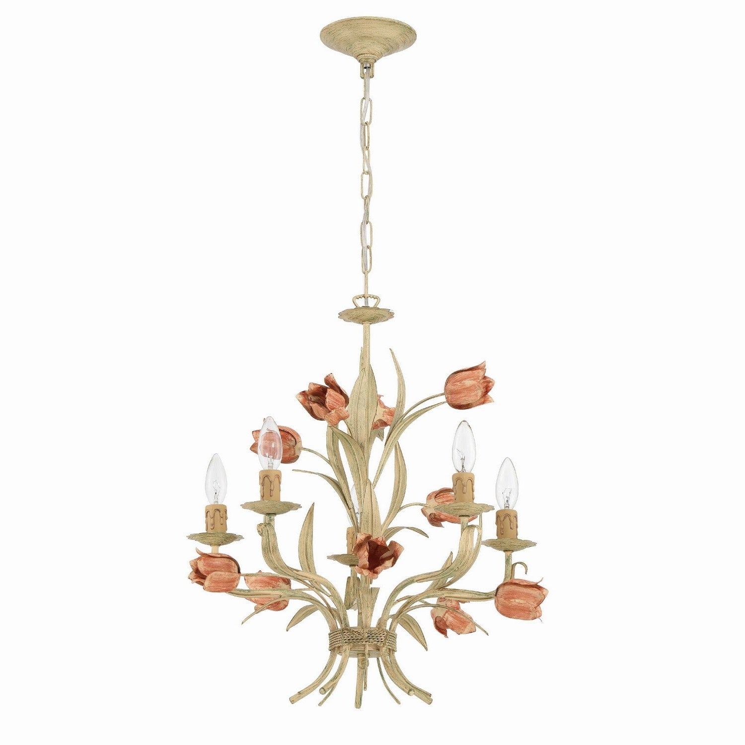Crystorama - 4805-SR - Five Light Chandelier - Southport - Sage Rose