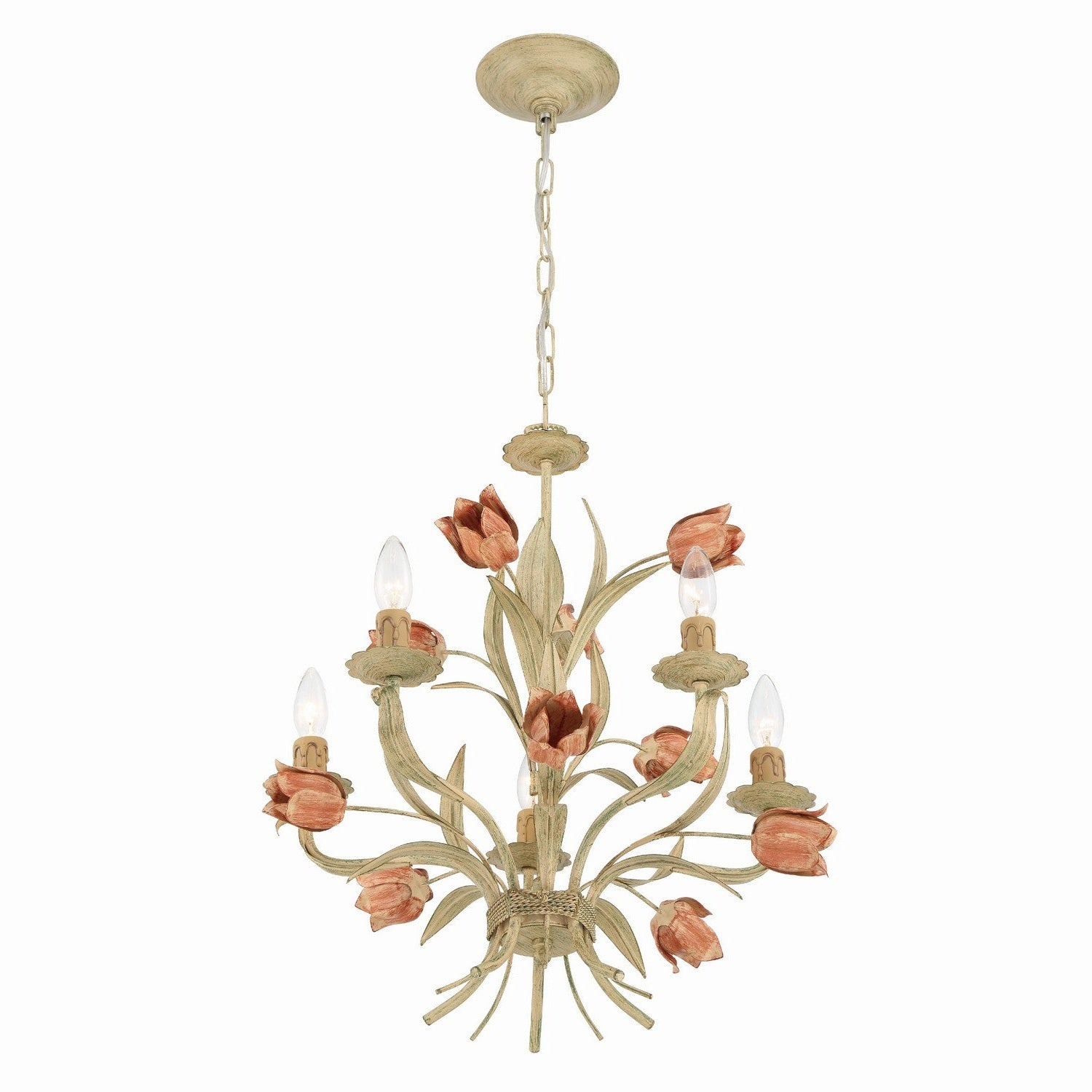 Crystorama - 4805-SR - Five Light Chandelier - Southport - Sage Rose